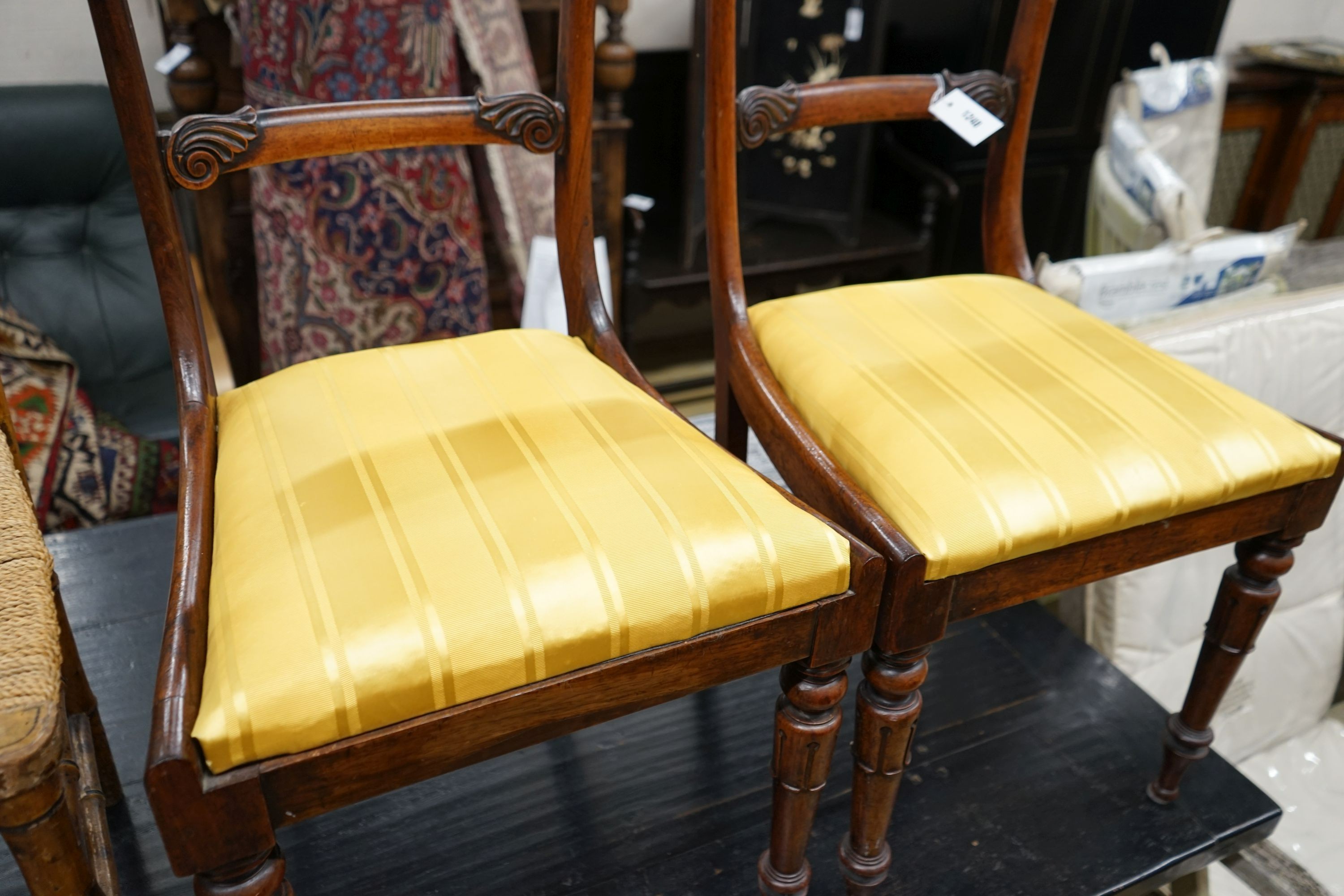 A pair of William IV rosewood dining chairs